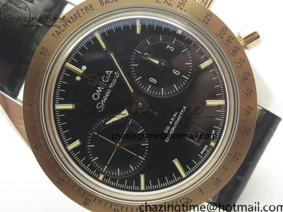 0518 Neat Speedmaster ’57 Co-Axial SS RG OMF 1:1 Best Edition Black Dial On Leather Strap A9300 (Free Leather Strap) 8067